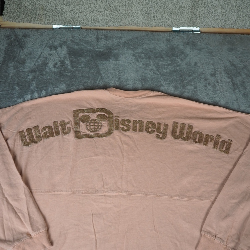 Disney World Parks Briar Rose Gold Spirit Jersey Puffy Glitter Spellout Sz XL
